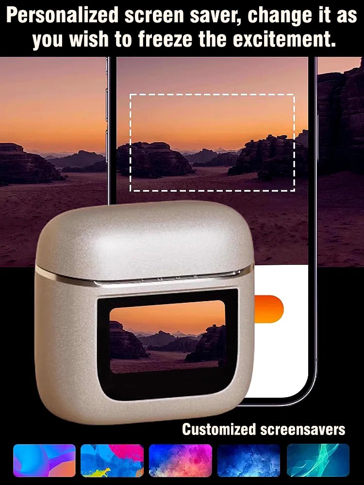 Full intelligent color screen active noise cancelling Bluetooth headset