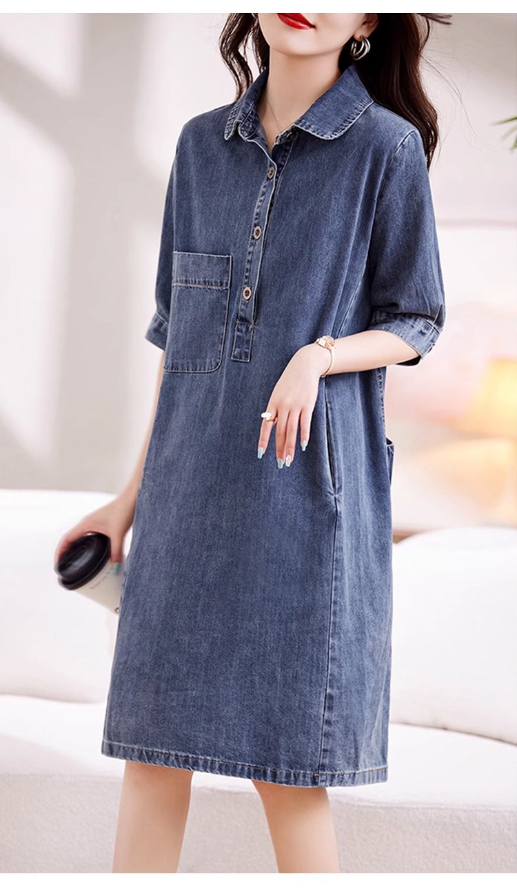 シンプルで可愛いデニムワンピース