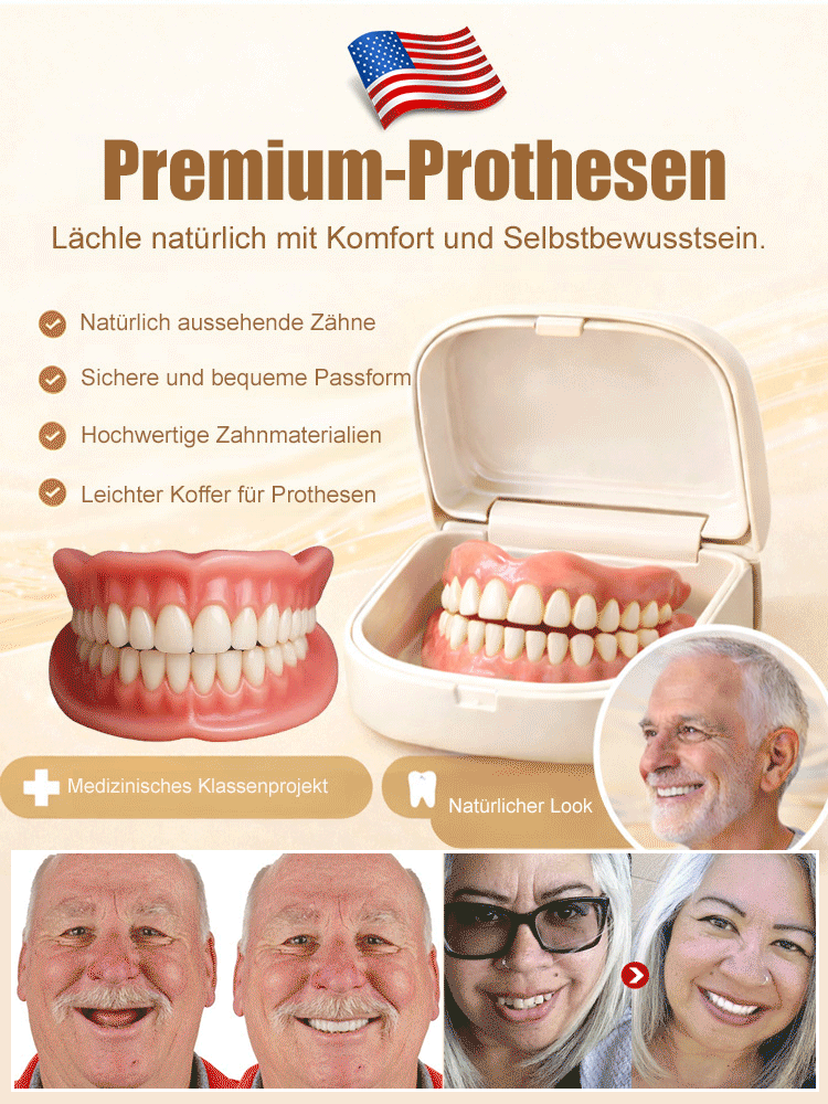 Inklusive tragbarem Zahnersatzbehälter Einsekunden-Installation, keine Zahnarztbesuche erforderlich