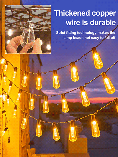 Solar Papaya String Lights for Patio Garden Outdoor Camping Decoration