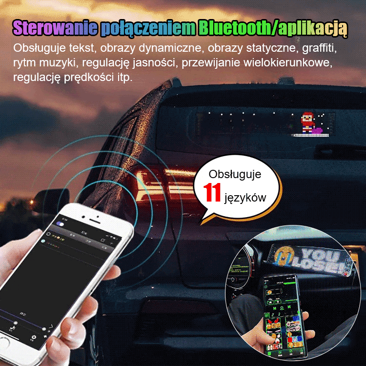 Ultracienki, elastyczny, miękki ekran LED do samochodu