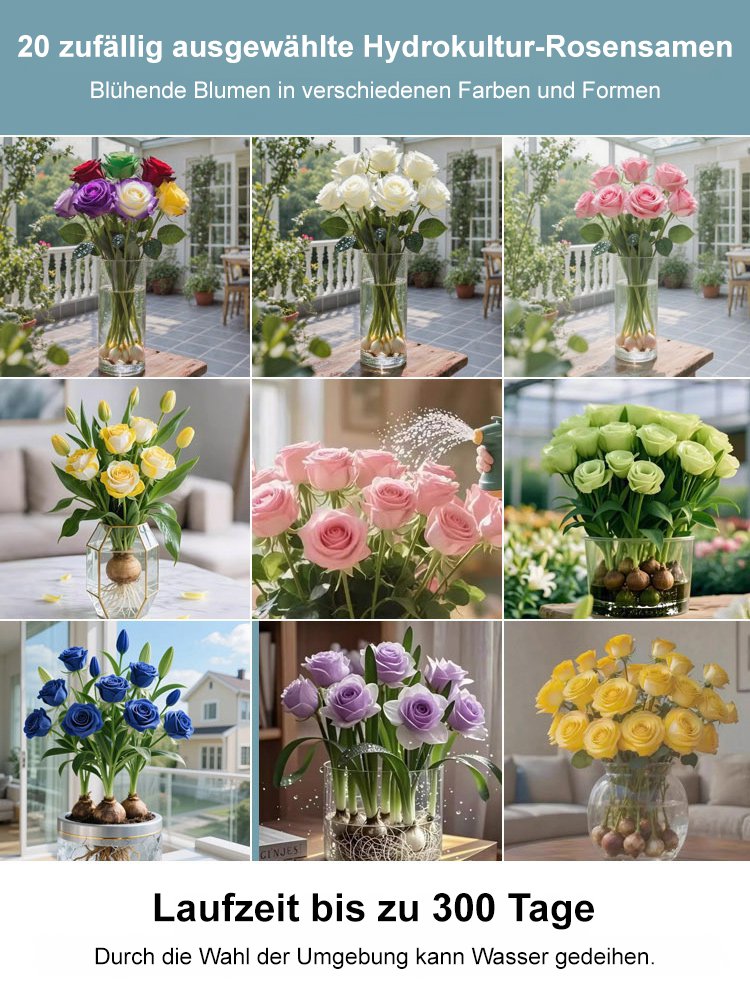 【Blütezeit 300 Tage】Stark duftende, wassergezüchtete Rosenknollen