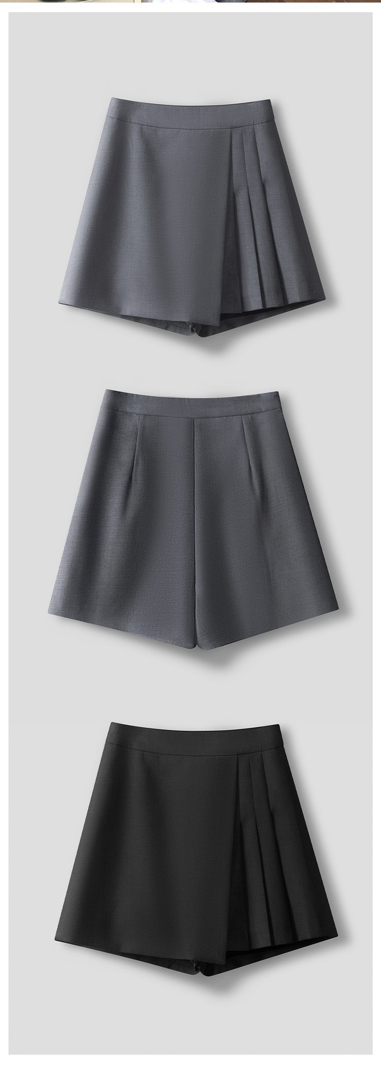 カジュアルコーデに合うプリーツショートパンツ