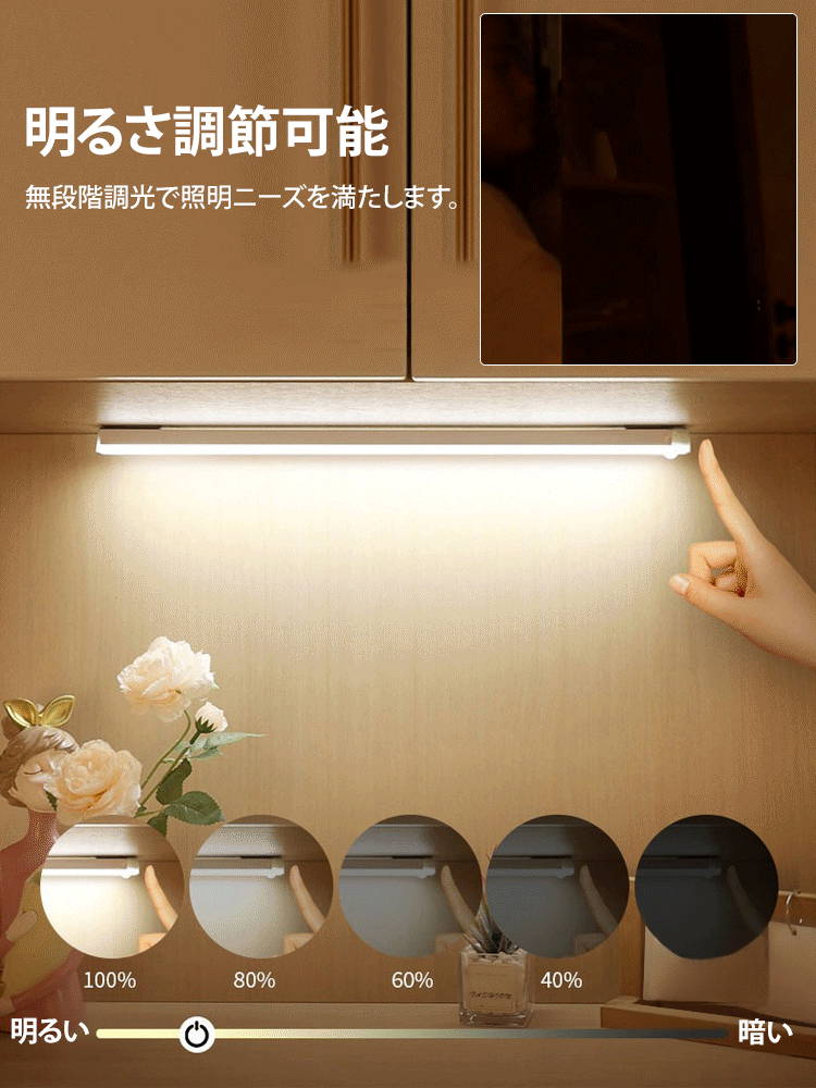 マグネット吸着人感センサーライト