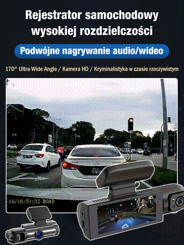 Rejestrator samochodowy wysokiej rozdzielczości