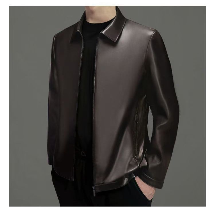 ビジネスでも使える本革ジャケットのコーディネート例