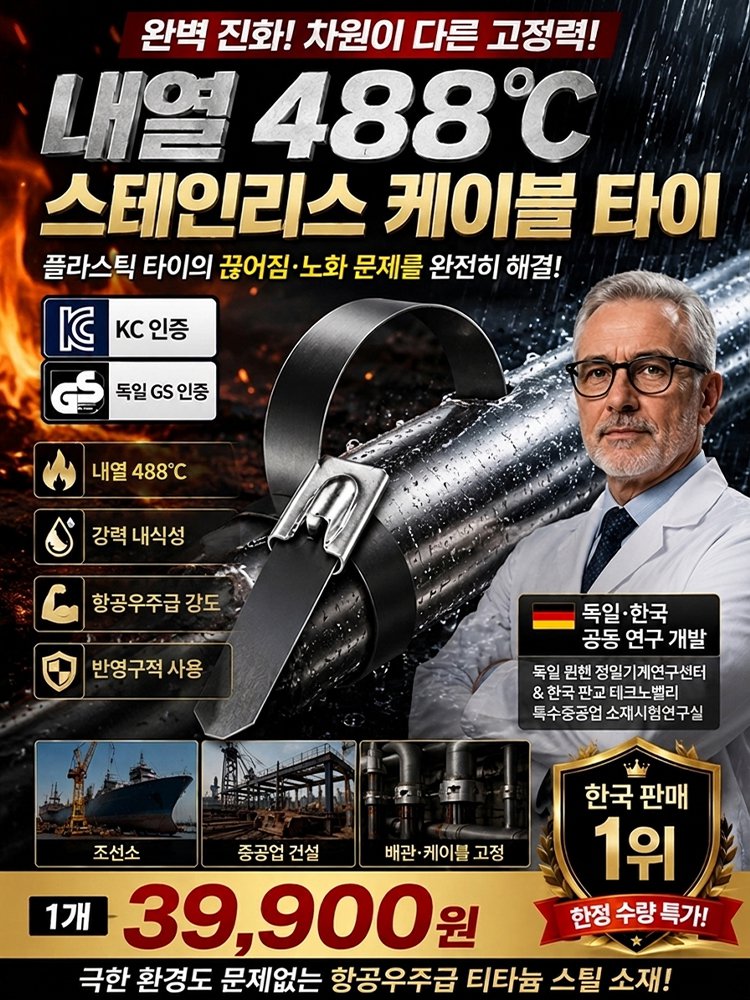 488도 내열 스테인리스 케이블타이