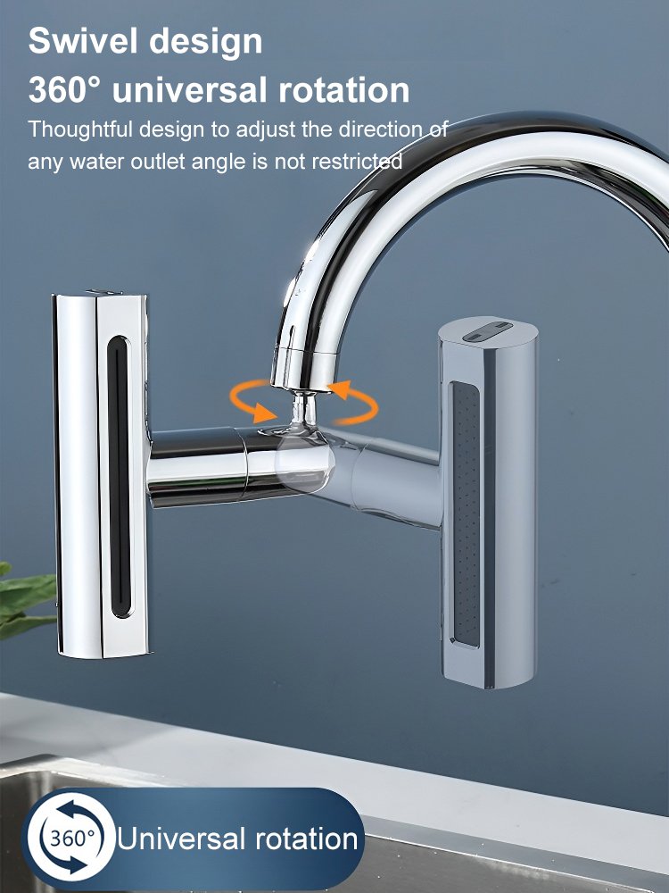 Head Switch Kitchen Sink Faucets with Four Function Rotation Sprayer