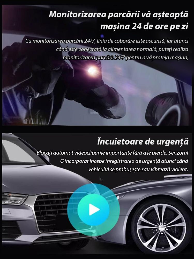 Noua cameră de bord ultra HD cu înregistrare dublă față și spate