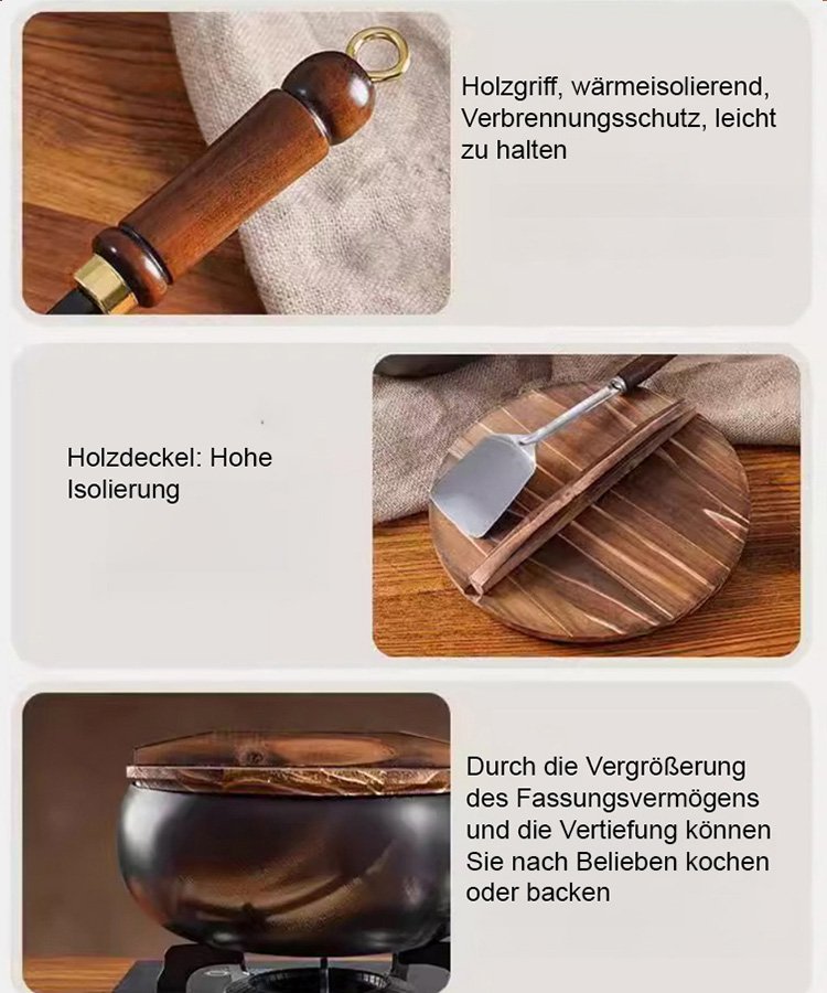 [Unbeschichtetes gesundes Kochgeschirr] Eisenauffrischendes reines Eisen Antihaft-Kochgeschirr