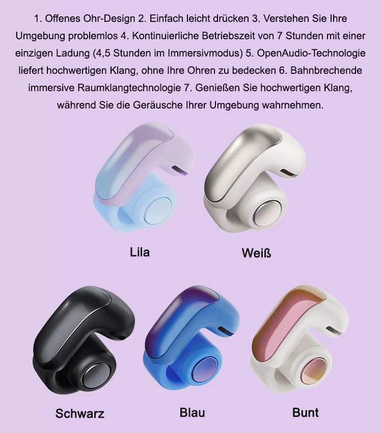 Ultra vollständig offenes Bluetooth-Headset