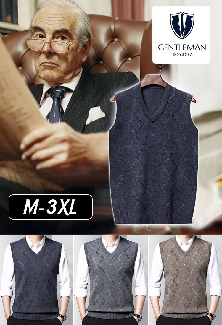 【100٪ كشمير مزدوج الوجه】فيست منسوج كاجوال للرجال 