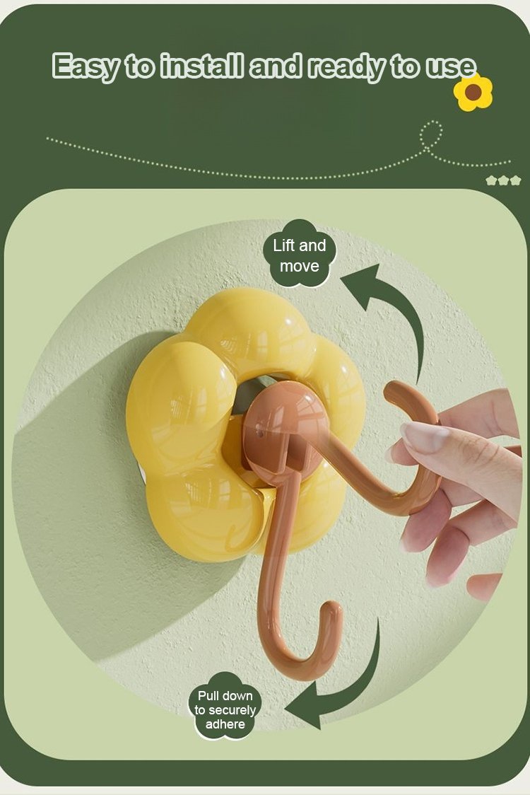 Multiple flower suction cup hooks organizing kitchen utensils