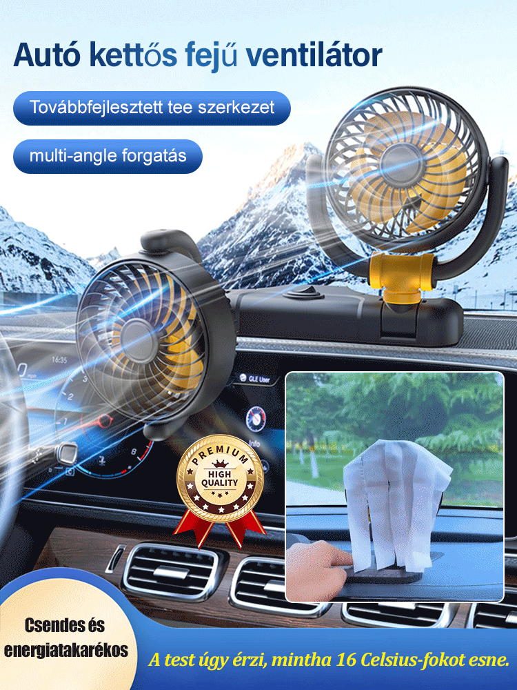Autós ventilátor és parkoló tábla egyben, hűtési csodaszer