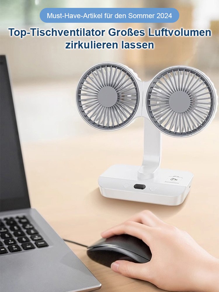 Doppelt geräuschreduzierter, multifunktionaler Doppelkopf-Ventilator