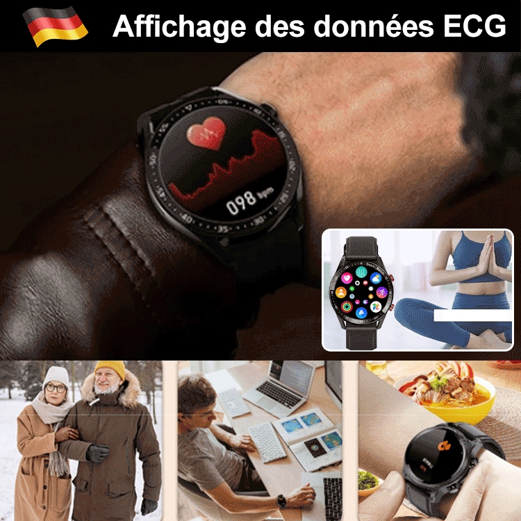 Montre professionnelle intelligente avec connectivité Bluetooth