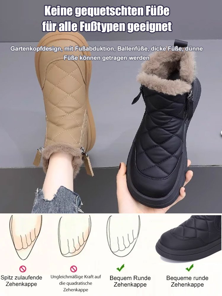Plüschgefütterte Schneestiefel mit dicker Sohle
