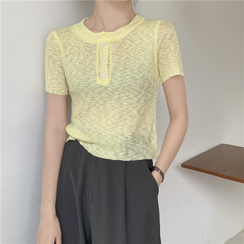 여성 봄, 여름 리넨 스웨터