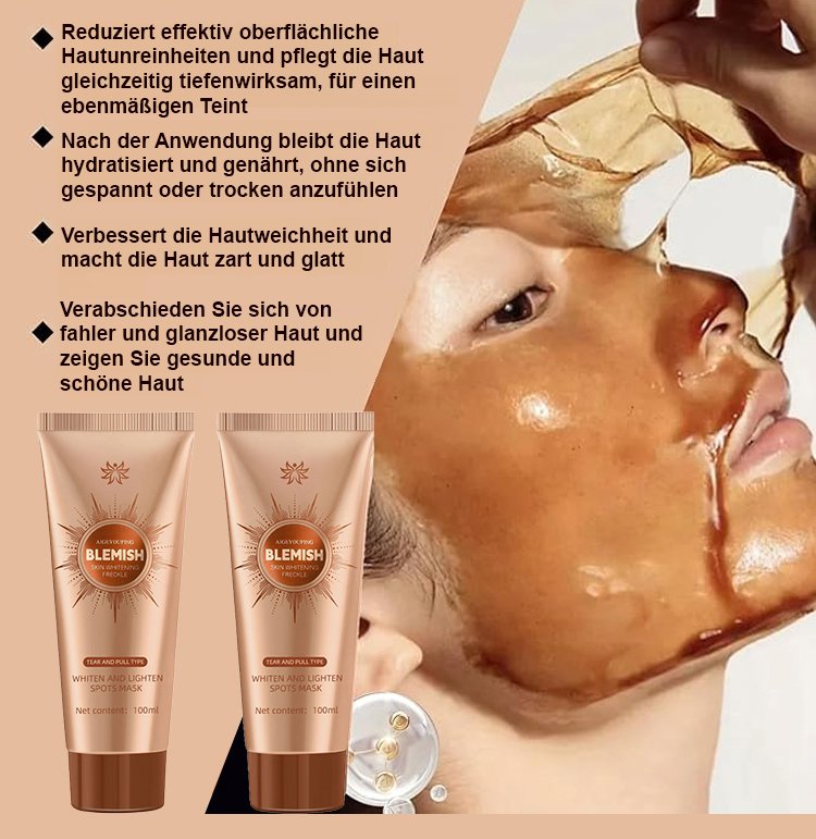 【Tiefenreinigung ohne Reizung】Geeignet für empfindliche Haut - Aufhellende Peel-Off-Maske