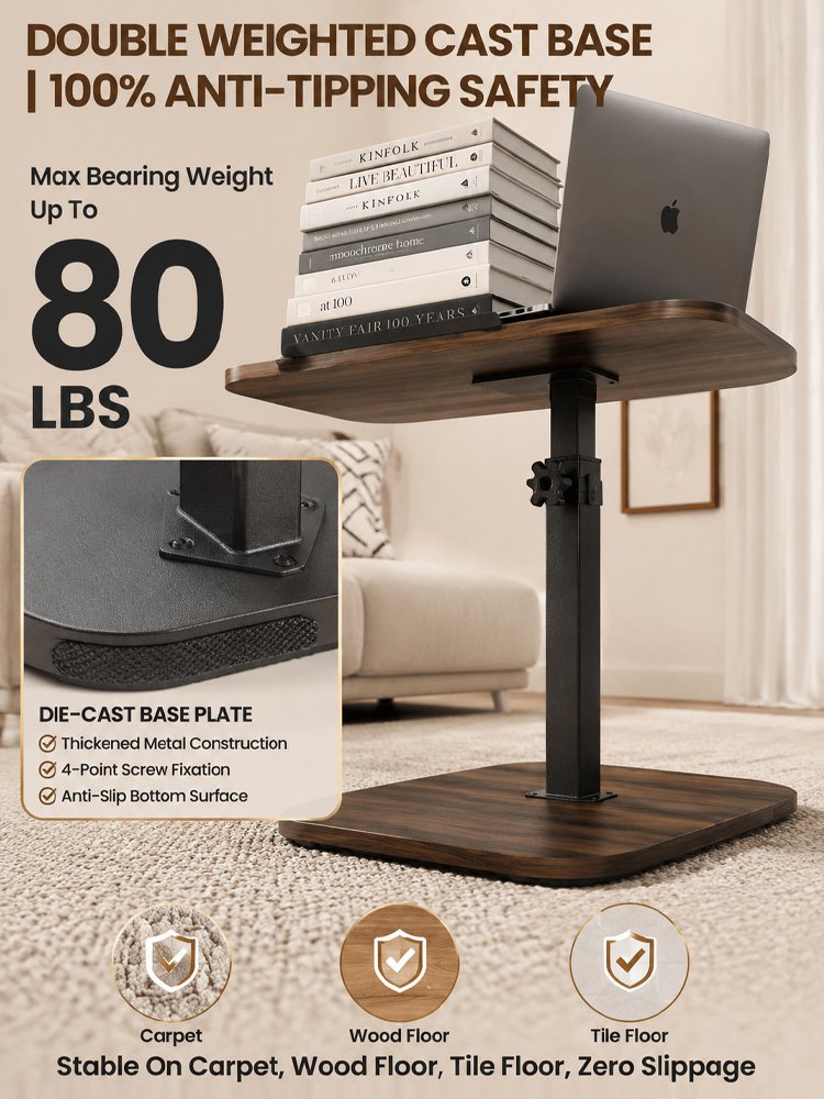 Mobile height-adjustable computer desk