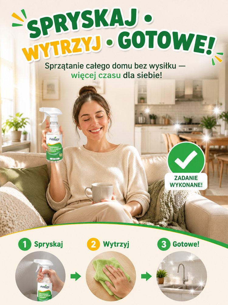 Usuwa tłuszcz w 1 sekundę — Uniwersalny środek czyszczący do domu