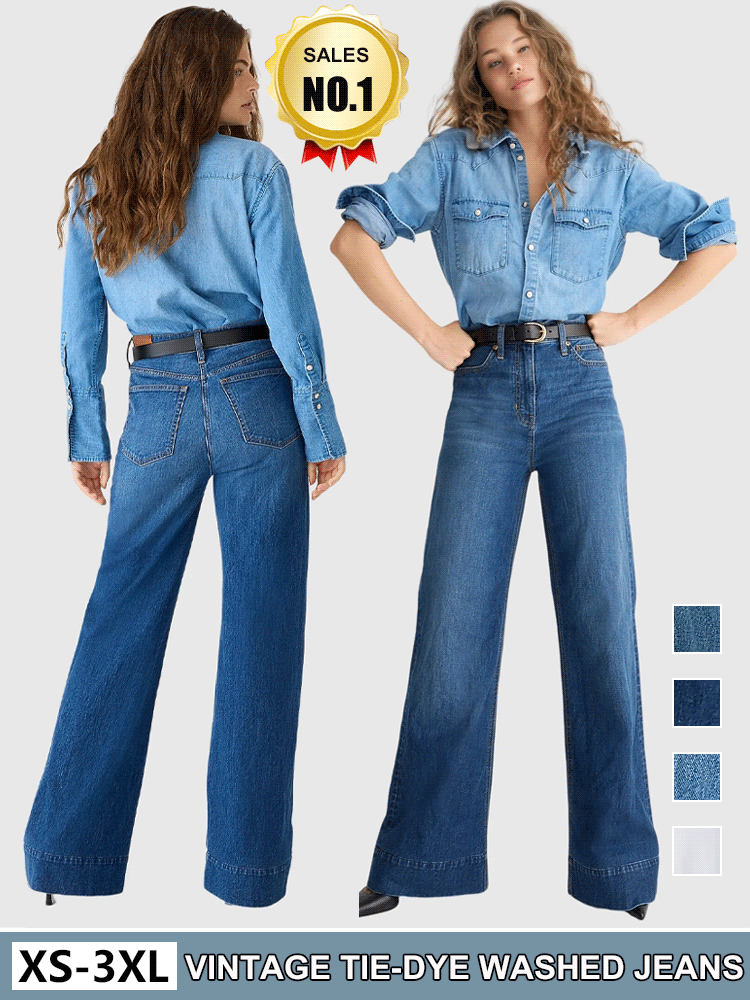 Retro sling-dyed washed jeans 