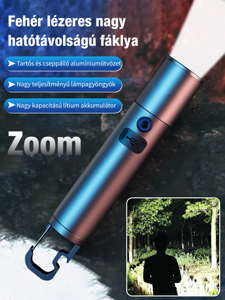 Fehér lézeres nagy hatótávolságú fáklya