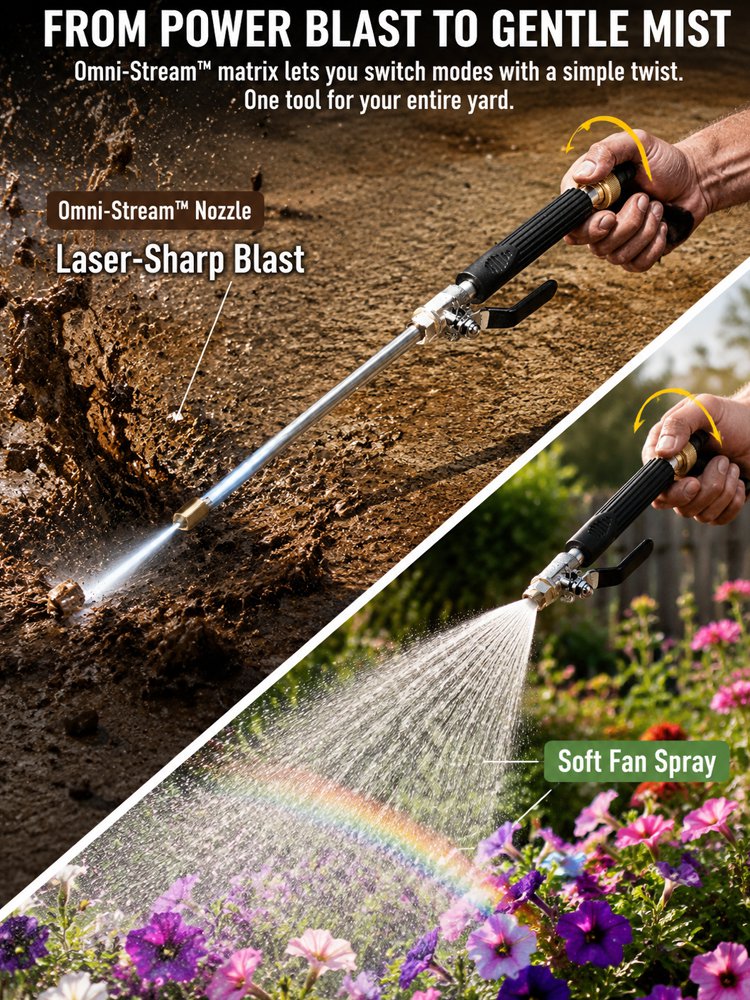 Military Grade High Pressure Cleaning Water Gun Nozzle