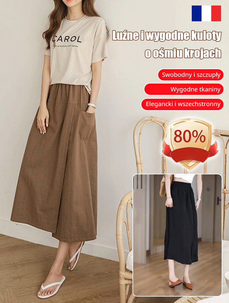 Uniwersalne, przycięte kuloty w leniwym stylu