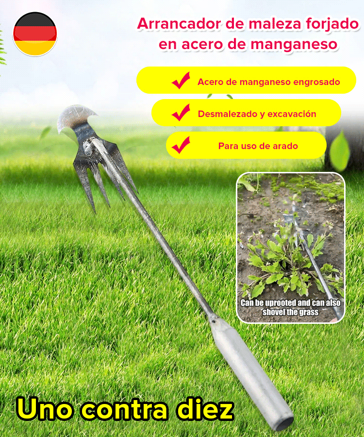 Herramienta Multifuncional para Arrancar Hierba y Airear el Suelo