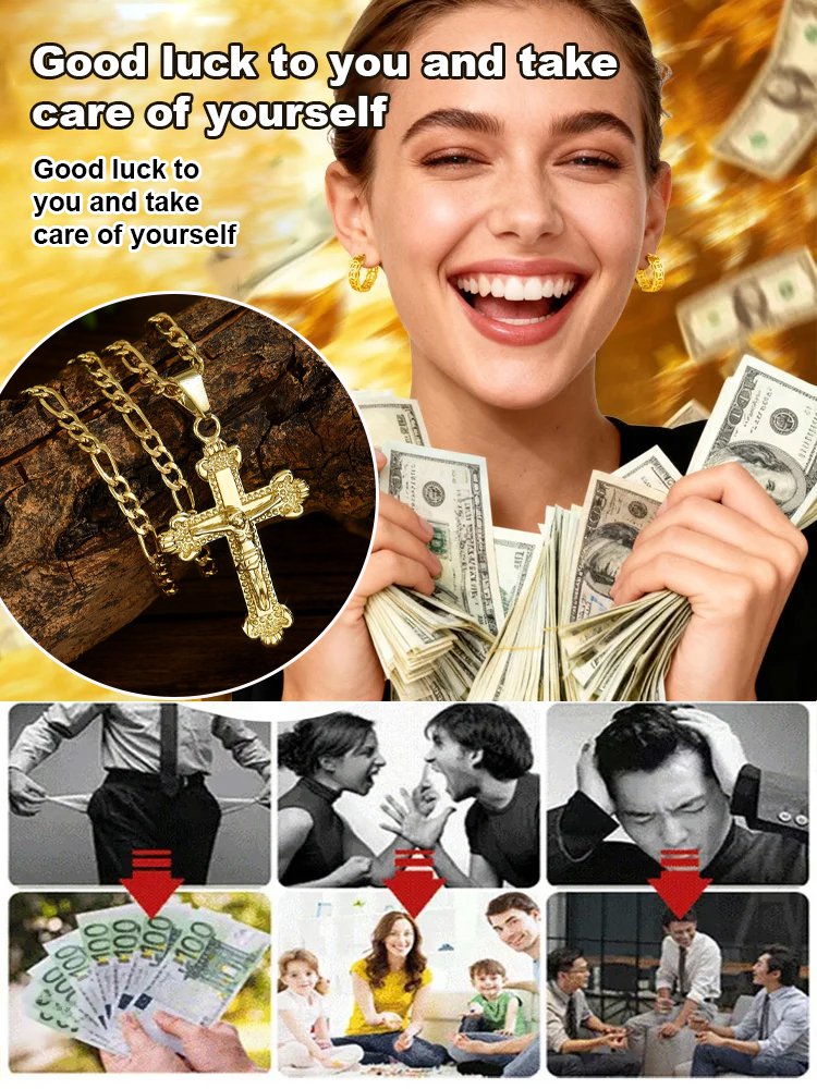 【Wealth and Fortune】Jesus Cross Necklace