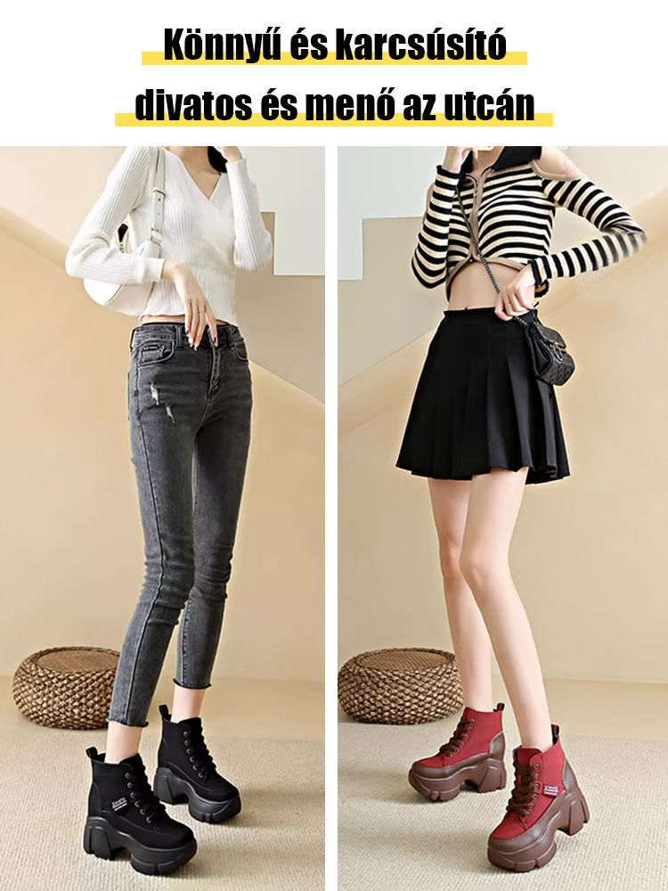 Sokoldalú lábszárközépig érő csizma testemelésre és karcsúsításra