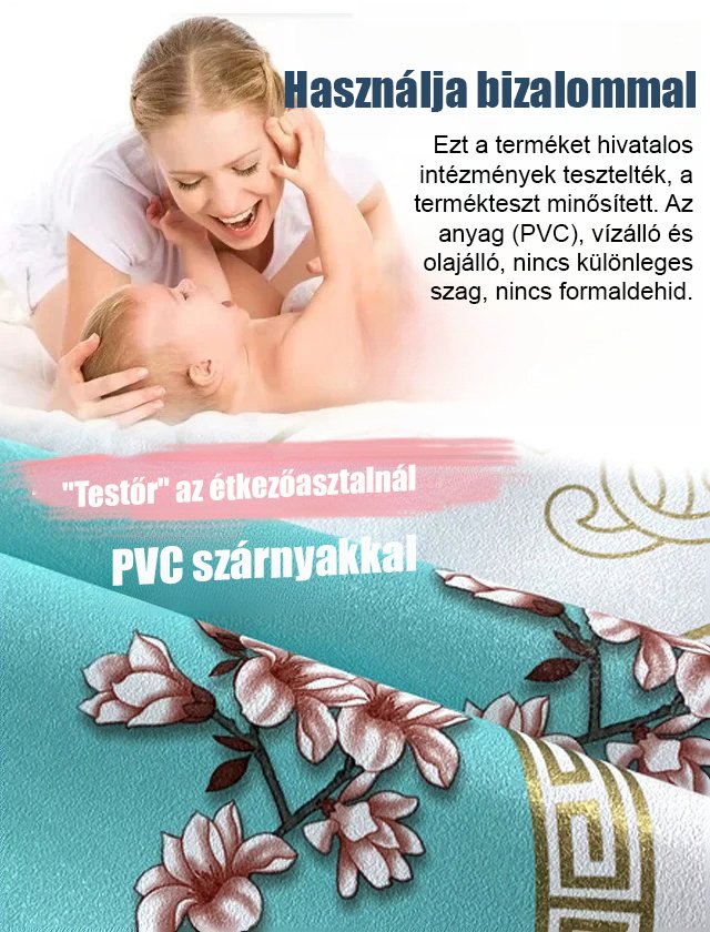 Hímzett mosásmentes vízálló és olajálló terítő