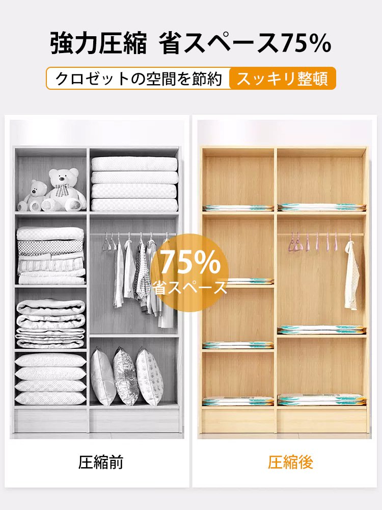 衣類圧縮袋7点セット