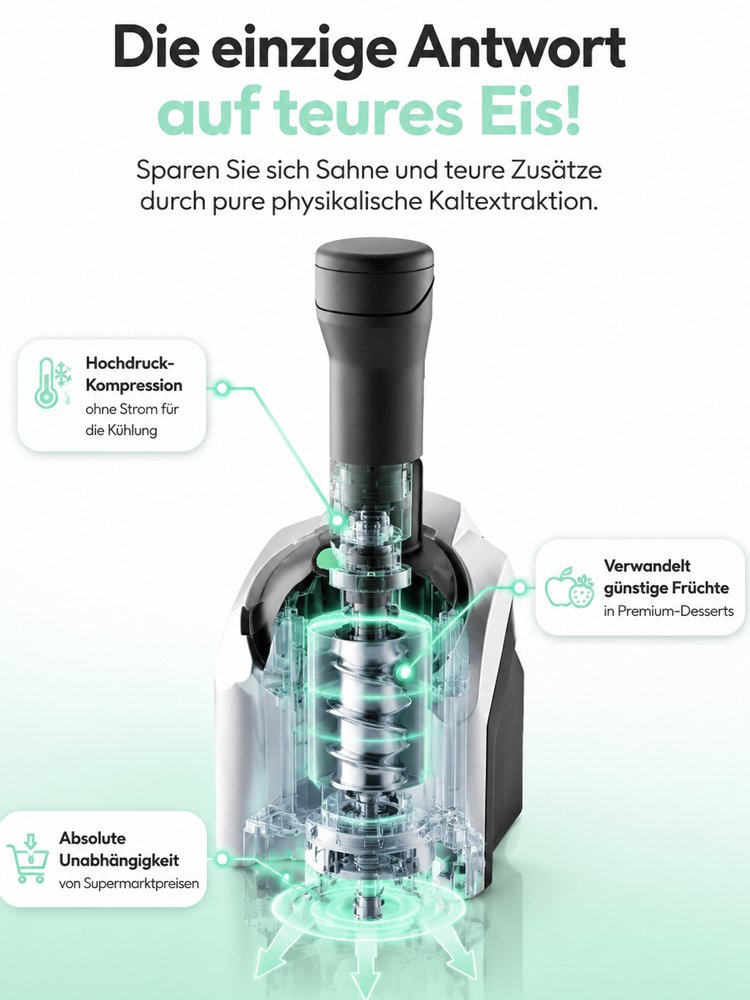 Vollautomatische Eismaschine, hausgemachtes Eis auf Knopfdruck – garantiert ohne Fehler