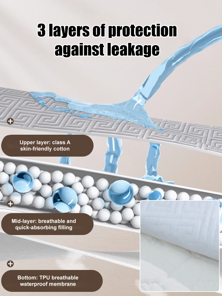 Four seasons universal mother and baby grade waterproof bed sheet three-piece set