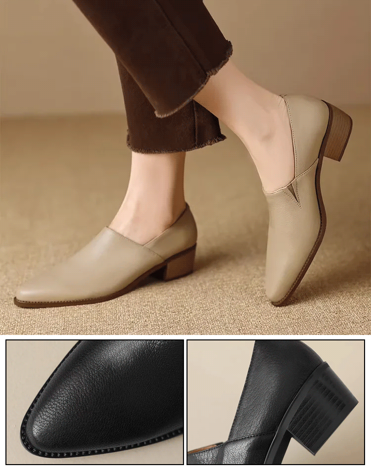 Vintage spitze Zehe Lammfell Schuhe