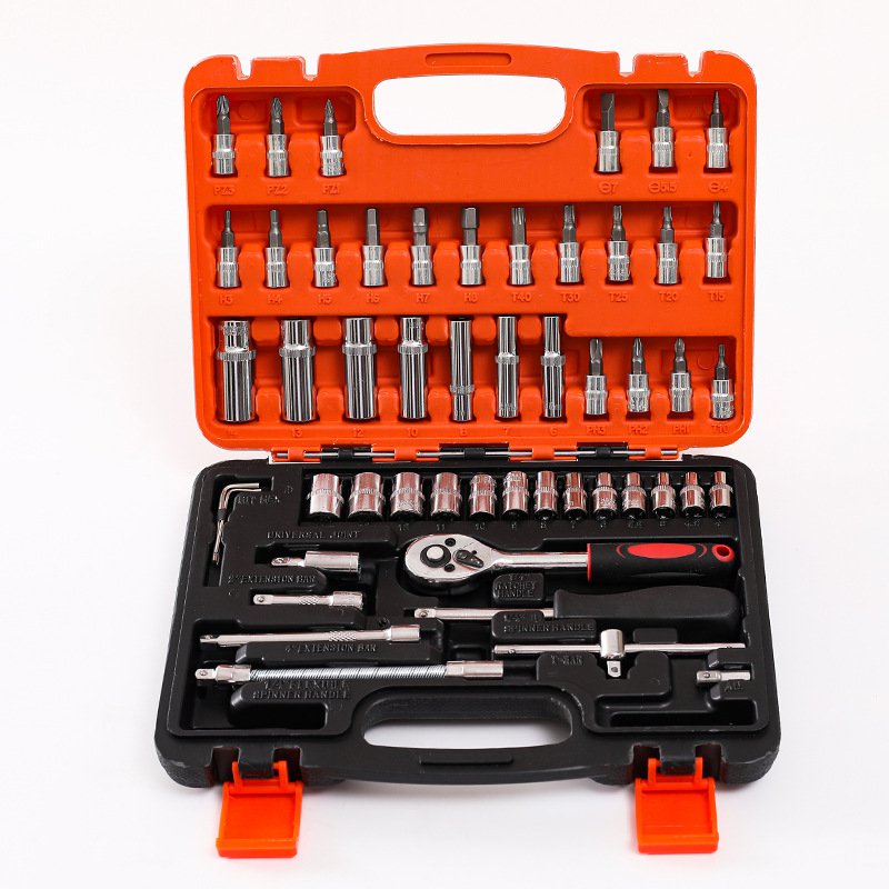 ชุดกล่องเครื่องมือช่าง พร้อมประแจและลูกบ๊อกซ์ โครเมียมวานาเดียม