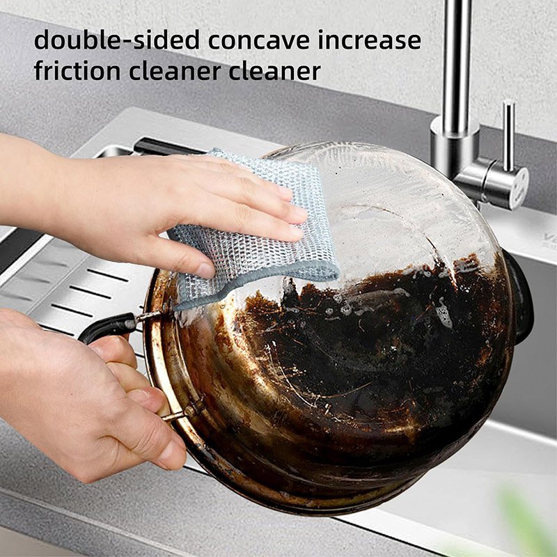 Esun Kitchen Supplies Microfiber Wire Dishcloth Multifunctional Non-Scratch Eco-Friendly and Multipu