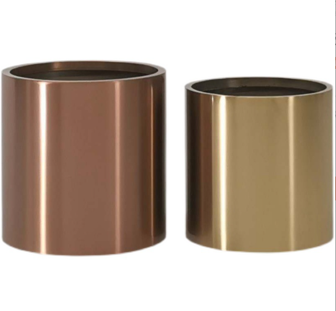 Wholesale Garden Flower Pot Set Metal Indoor Stand Round Stainless Steel Planters Box for Decoration