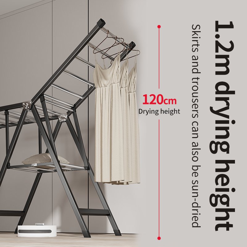 Household Metal Foldable Clothes Drying Rack Organizer for Clothes Iron Plastic Shoes Storage Bag fo