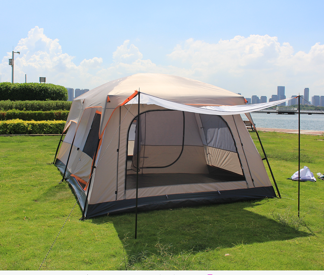 Spacious European camping tent for 5-12 people