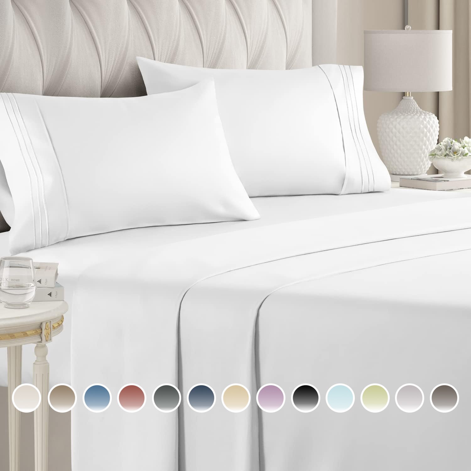 超柔らかい高級ベッドシーツ クイーンサイズ 4点セット