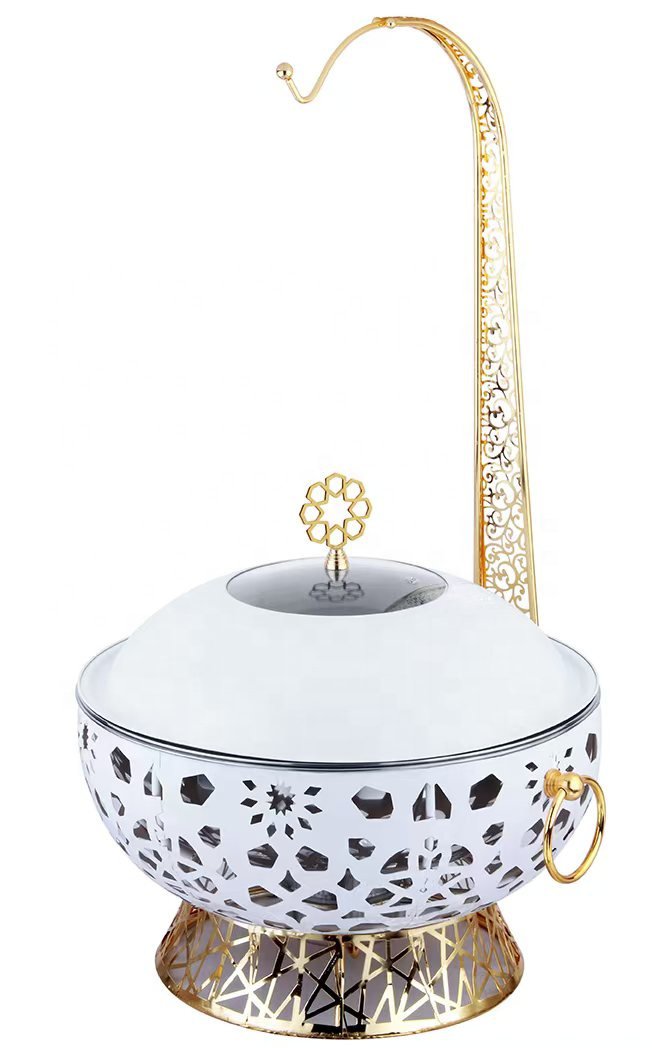 Tapa redonda de acero inoxidable de 8L con colgador para olla de hot pot