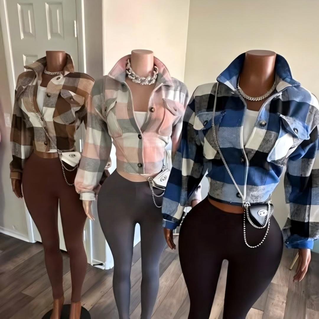 Abrigo corto de lana para mujer