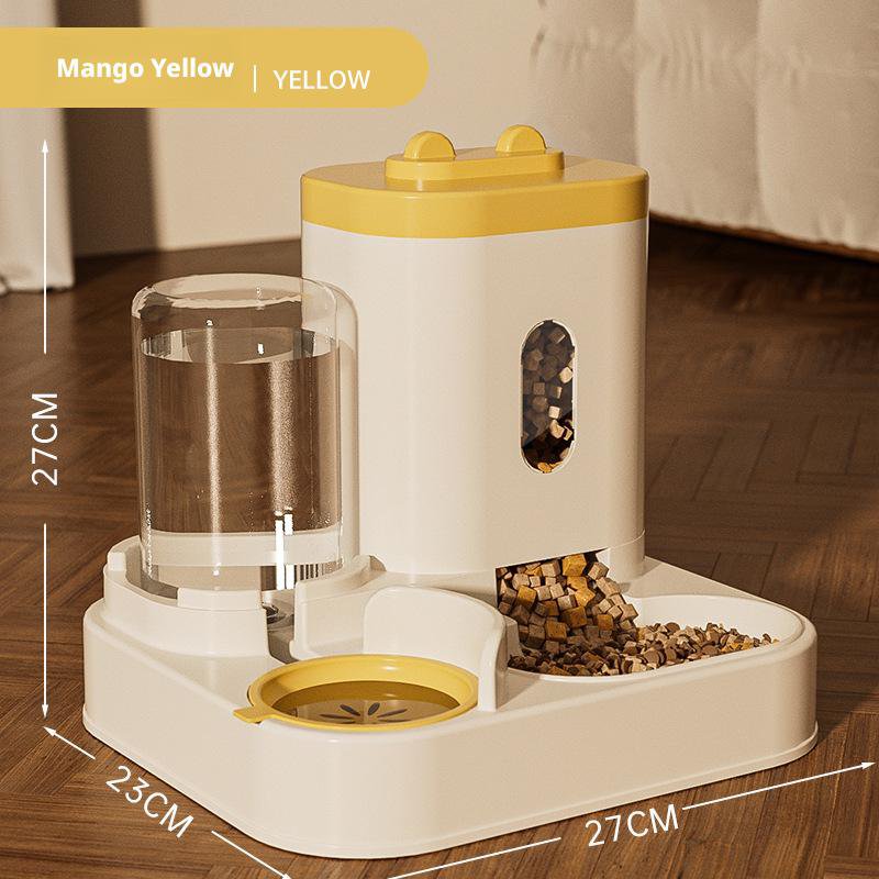 Dual pet food bowl with gravity water dispenser for cats and dogs