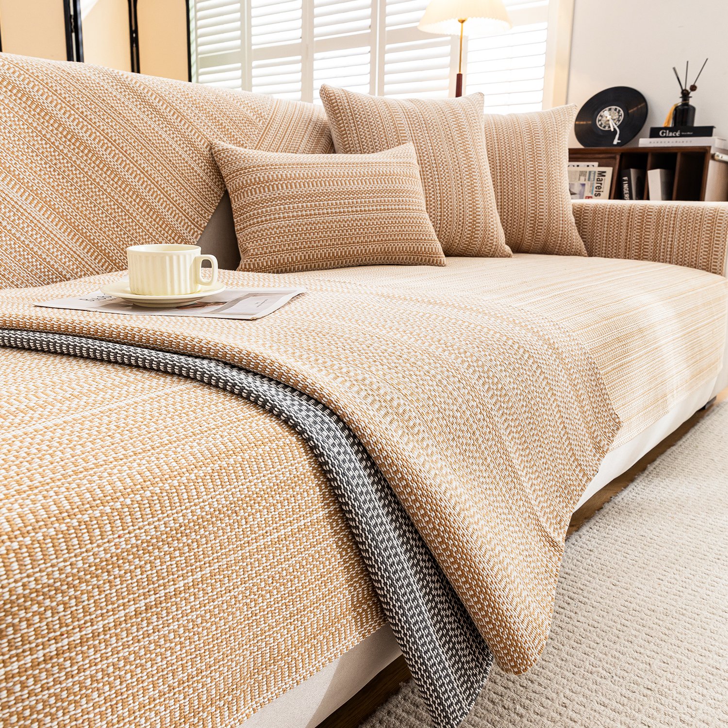 三人沙發專用棉麻抱枕套