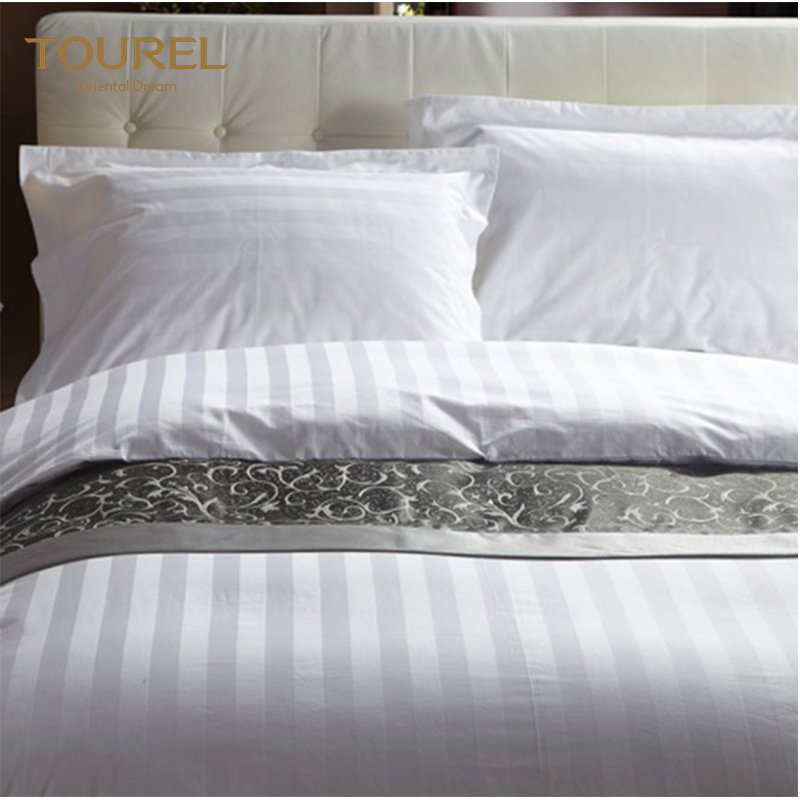 Wholesale Customized logo Egyptian 100% Cotton Hotel Bed Linen 3 Pcs Bed Sheet