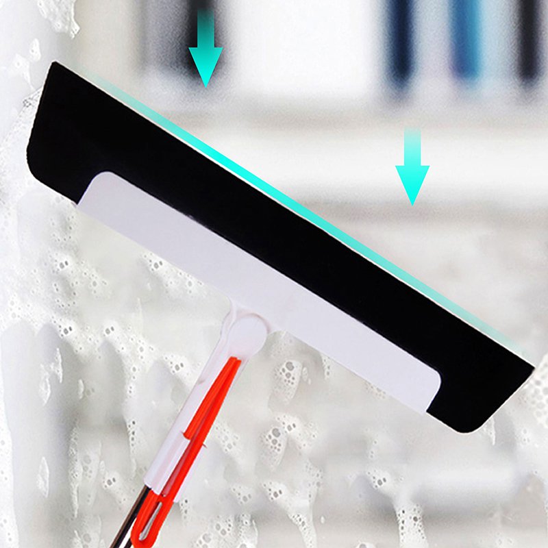 Limpiador de ventanas extensible con mango de acero y escobilla multifunción