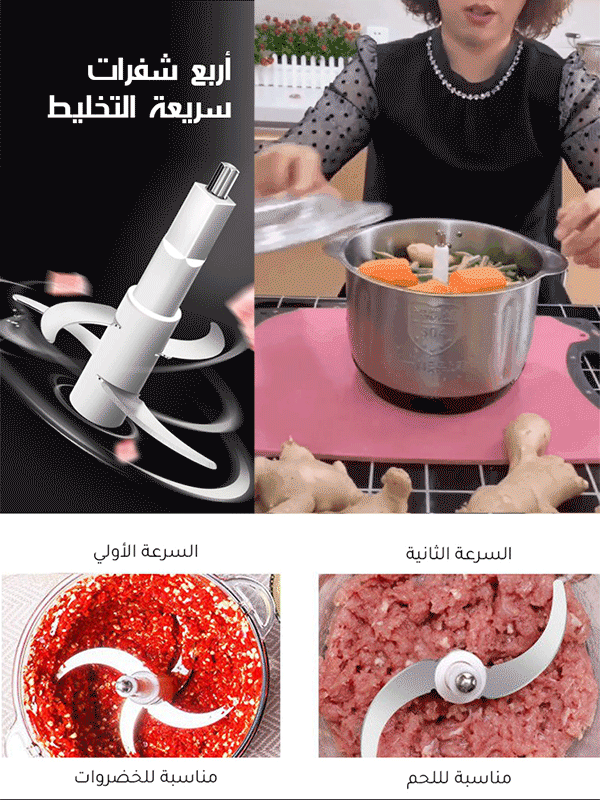 فرامة اللحم الكهربائية الألمالنية  المتعددة الوظائف من ستانلس ستيل
